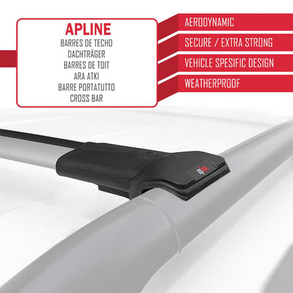 Compatible with Mercedes Metris (W447) 2014-2025 FLY Model Car Roof Rack Cross Bar Grey Aluminium 2 Bars