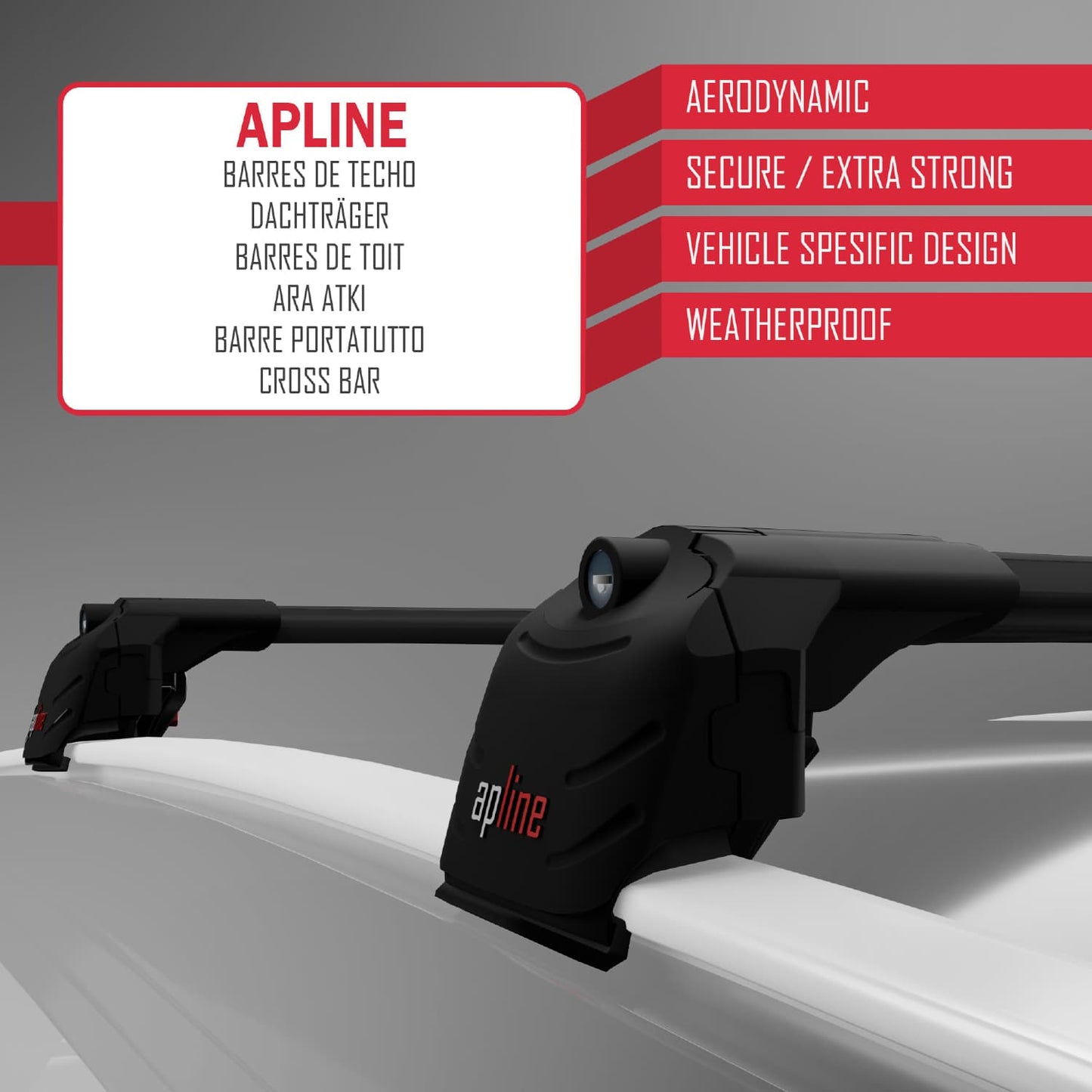 Compatible avec Fiat Panda 3 (319) 2012-2024 ACE-2 Barres de Toit Railing Porte-Bagages de Voiture Noir Aluminium 2 Barres