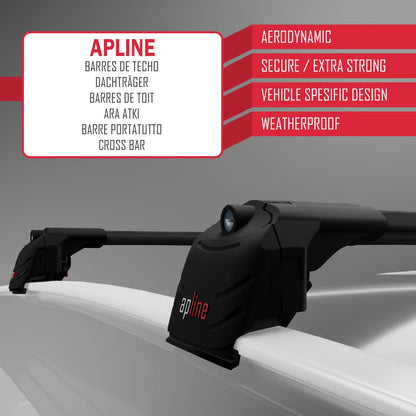 Compatible avec Audi SQ7 2024-2025 ACE-2 Barres de Toit Railing Porte-Bagages de Voiture Noir Aluminium 2 Barres