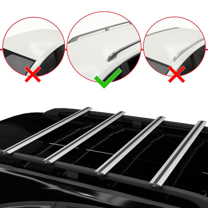 Compatible avec Ford Transit/Tourneo Custom 2012-2023 BASIC Model Barres de Toit Railing Porte-Bagages de Voiture Gris Aluminium 4 Barres