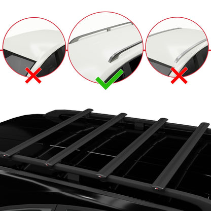 Compatible with Mercedes Viano 2 (W639) Pre-Facelift 2003-2010 BASIC Model Car Roof Rack Cross Bar Black Aluminium 4 Bars