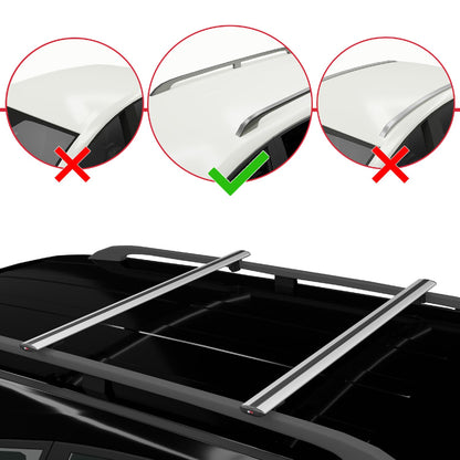Compatible avec Holden Frontera 1992-1998 BASIC Model Barres de Toit Railing Porte-Bagages de Voiture Gris Aluminium 2 Barres