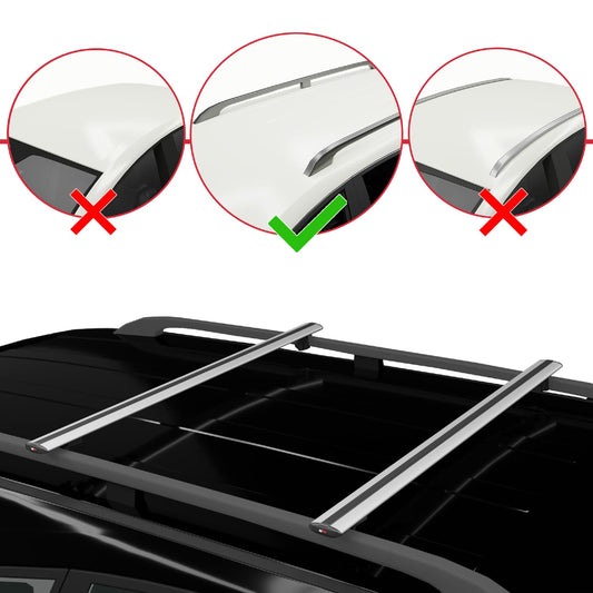 Compatible avec Kia Ceed (ED) Break Post-Facelift 2009-2012 BASIC Model Barres de Toit Railing Porte-Bagages de Voiture Gris Aluminium 2 Barres