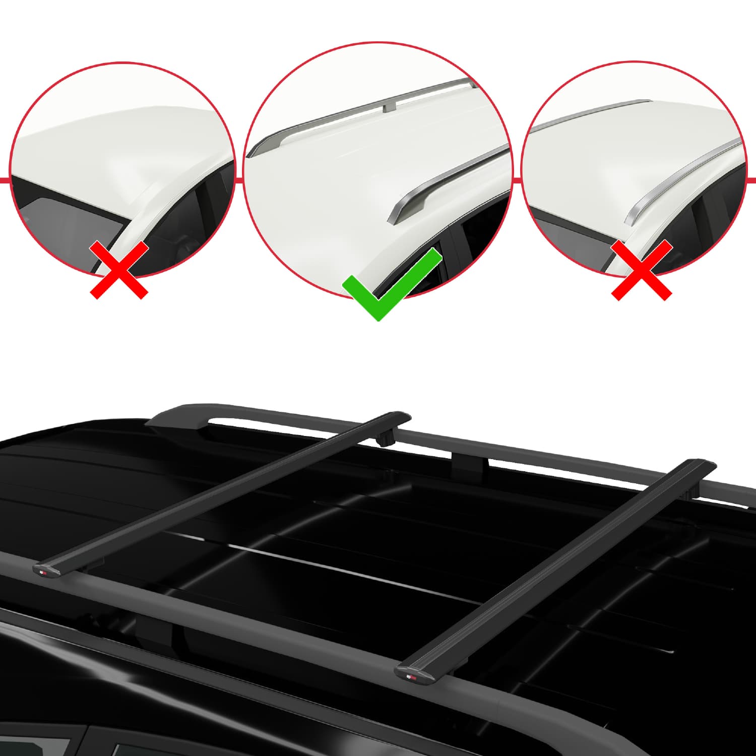 Compatible avec Jaguar X-Type Estate 2002-2009 BASIC Model Barres de Toit Railing Porte-Bagages de Voiture Noir Aluminium 2 Barres