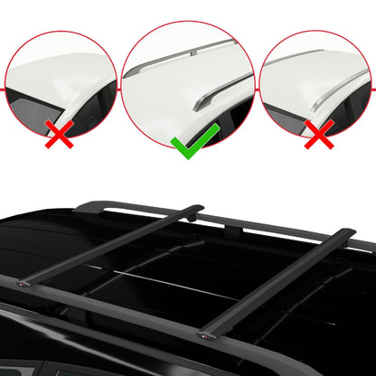 Compatible avec Citroen C5 II Tourer 2008-2018 BASIC Model Barres de Toit Railing Porte-Bagages de Voiture Noir Aluminium 2 Barres