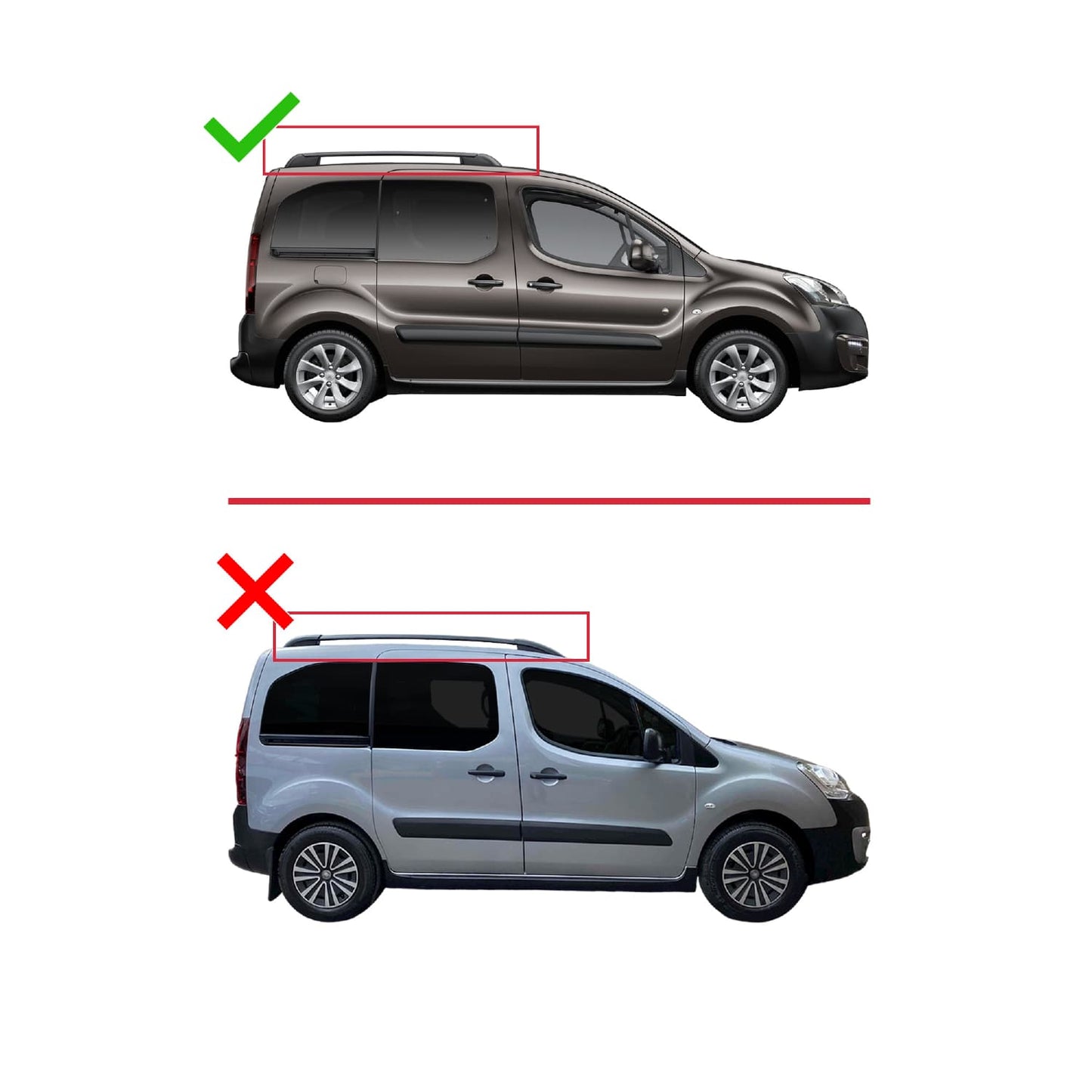Compatible avec Citroen Berlingo 2 (B9) 2008-2018 ACE-1 Barres de Toit Railing Porte-Bagages de Voiture Gris Aluminium 4 Barres