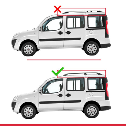 Compatible avec Fiat Doblo 2000-2009 V2 FLY Model Barres de Toit Railing Porte-Bagages de Voiture Noir Aluminium 3 Barres