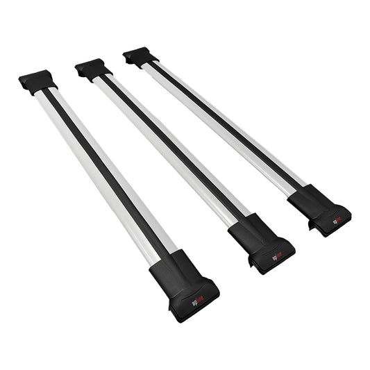 Compatible avec Audi A6 Avant 2001-2005 FLY Model Barres de Toit Railing Porte-Bagages de Voiture Gris Aluminium 3 Barres