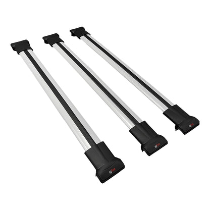 Compatible avec Dacia Dokker (K67) 2012-2024 FLY Model Barres de Toit Railing Porte-Bagages de Voiture Gris Aluminium 3 Barres