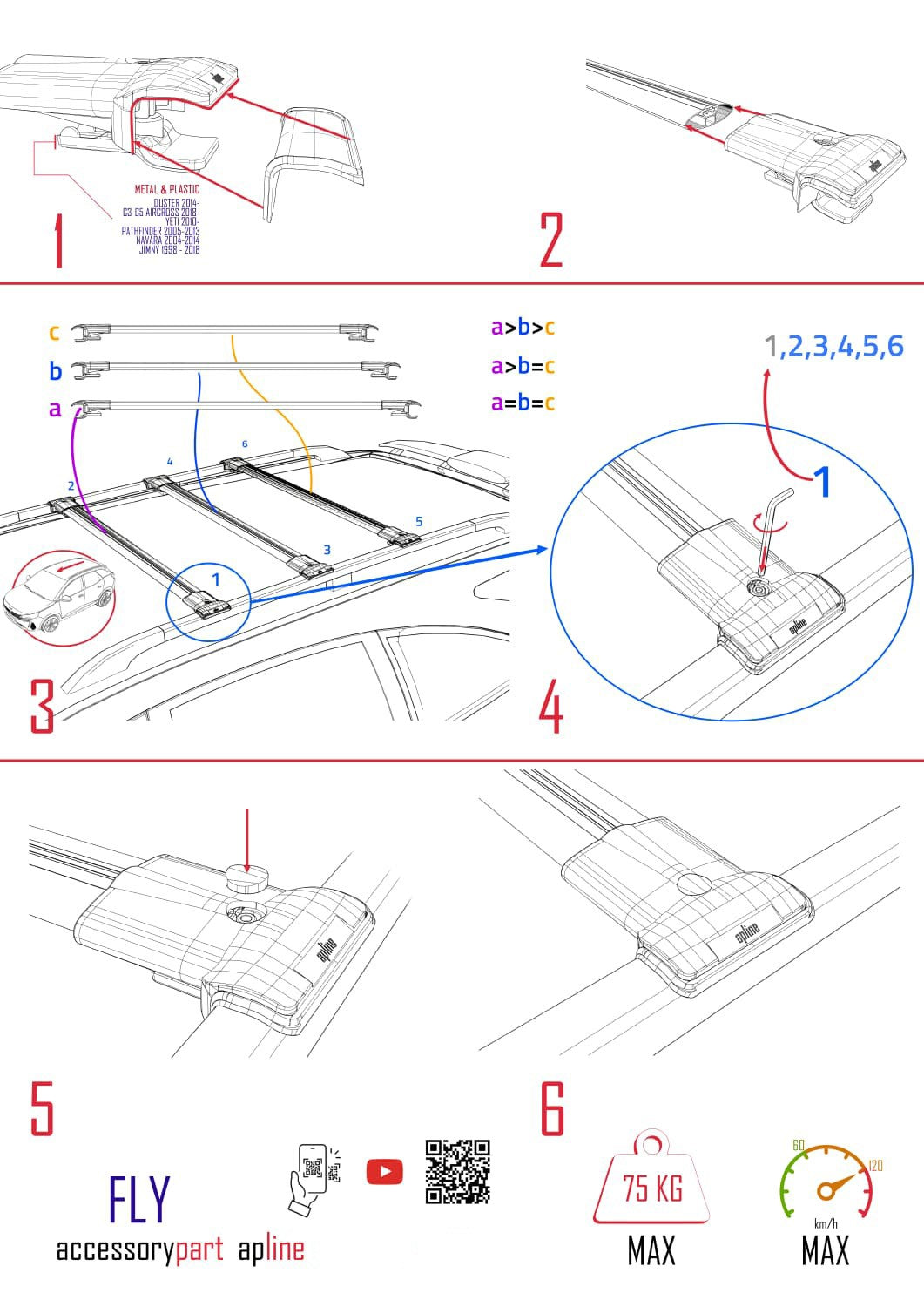 Compatible with MG ZS 2018-2024 FLY Model Car Roof Rack Cross Bar Grey Aluminium 3 Bars