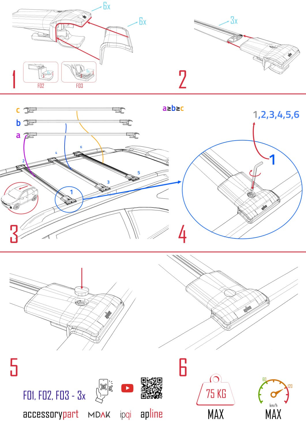 Compatible avec Audi S4 2004-2008 FLY Model Barres de Toit Railing Porte-Bagages de Voiture Gris Aluminium 3 Barres
