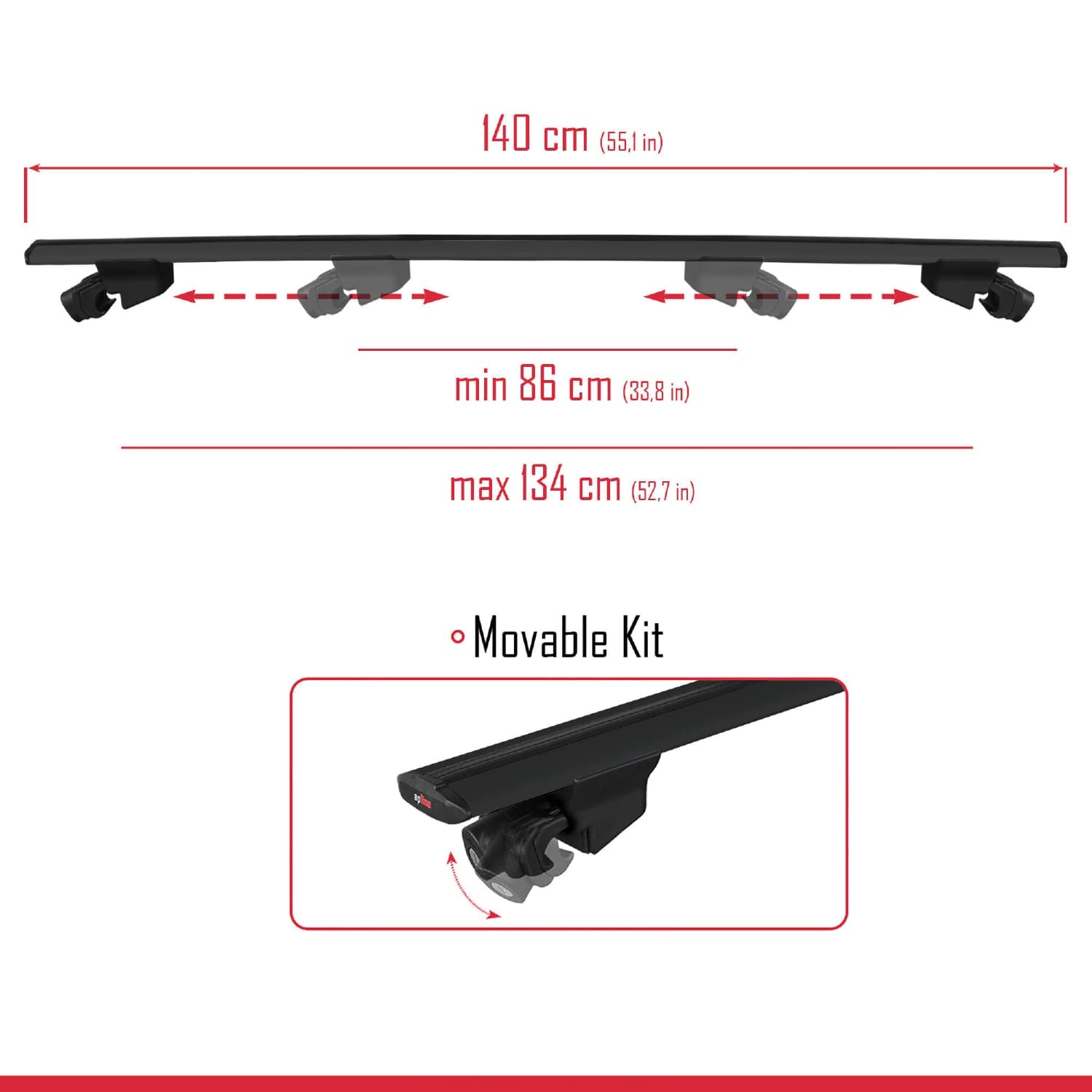 Compatible avec MG Marvel R 2021-2025 HOOK Model Barres de Toit Railing Porte-Bagages de Voiture Noir Aluminium 2 Barres