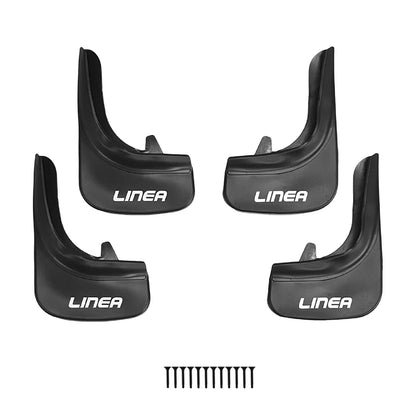 Compatible avec Fiat Linea (323) 2007-2016 Jeu de Bavettes Garde-boue Avant et Arrière de Voiture 4 Pcs Noir