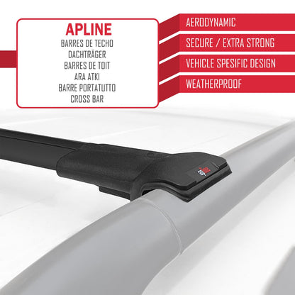 Compatible avec Opel Frontera Sport 1992-1998 FLY Model Barres de Toit Railing Porte-Bagages de Voiture Noir Aluminium 2 Barres