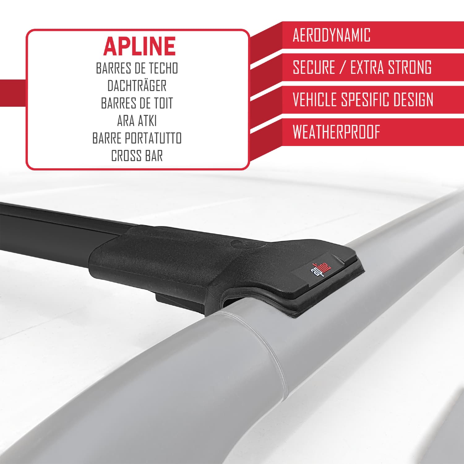 Compatible avec Fiat Stilo Multi Wagon 2003-2007 FLY Model Barres de Toit Railing Porte-Bagages de Voiture Noir Aluminium 2 Barres